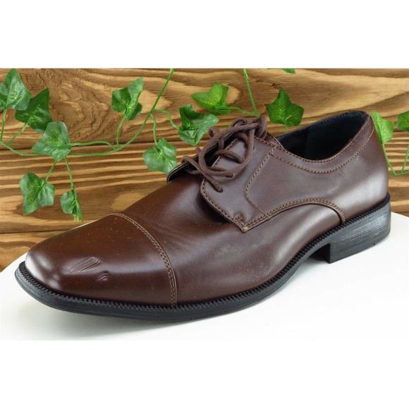Alfani‎ Shoes Sz 11 M Brown Derby Oxfords Leather Men adam - Picture 1 of 8
